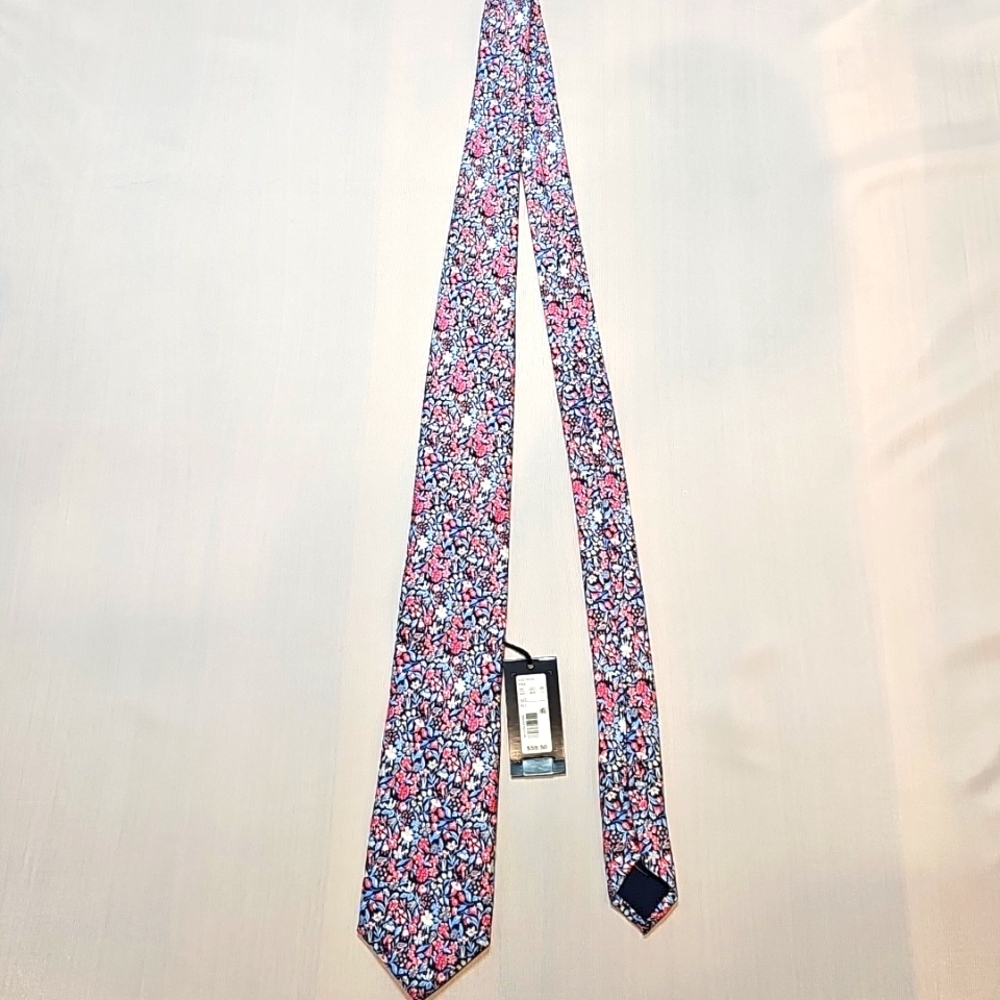 CREMIEUX - Floral Patterned Tie - Pink and Blue *NWT*